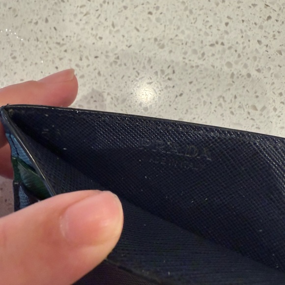 Prada card holder with blue and green gradient Saffiano leather - Picture 3 of 3